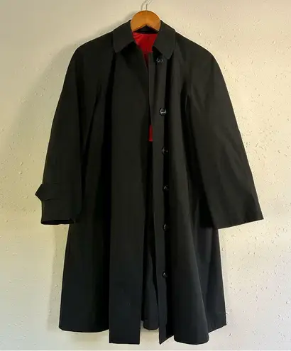 London Fog Vintage Maincoats by Reeves Black Trench Coat 10 Petite