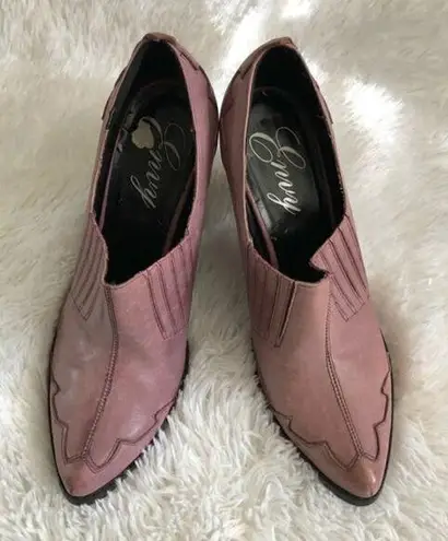 Envy Ankle Bootie 10 Western Style Leather Crushin Mauve Cowgirl Southern