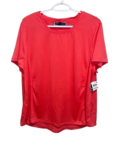 Karen Scott NWT Peach Orange Scoop Neck Short Sleeve T-Shirt XL Moisture Wicking