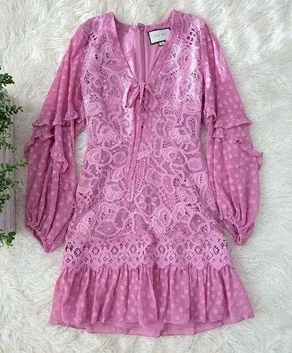 Alexis Malicha Violet Lilac Crochet Lace Mini Dress XS