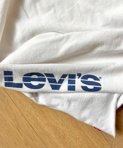 Levi's White Graphic Vintage Raw Cut Crewneck Longsleeve Sweatshirt Top