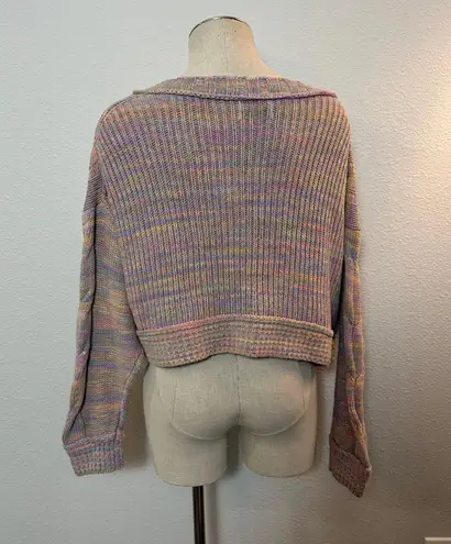 Urban Outfitters UO Multicolor Crop Oversized Knit Sweater