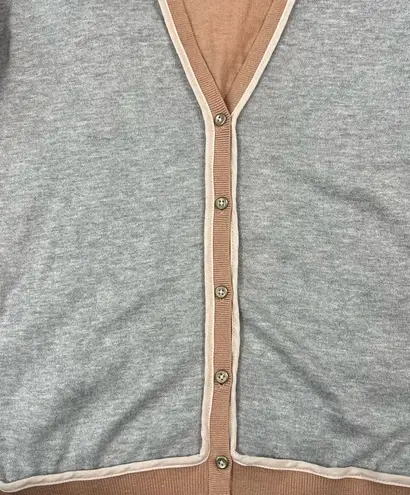 Loft  dual tone varsity cardigan sweater 