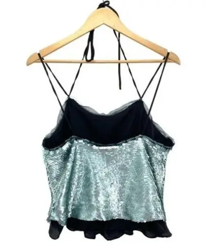 Mango  Womens Mermaid Sequined Pailette Halter Tank Top New