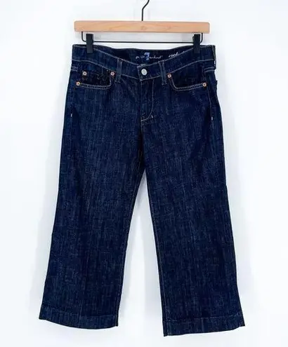 7 For All Mankind  Crop Dojo Jeans Low Rise Dark Wash Size 27