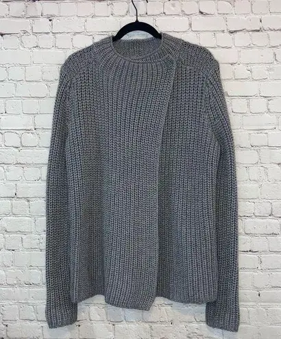 Lou & grey  Chunky Knit Asymmetrical Button Cardigan Sweater