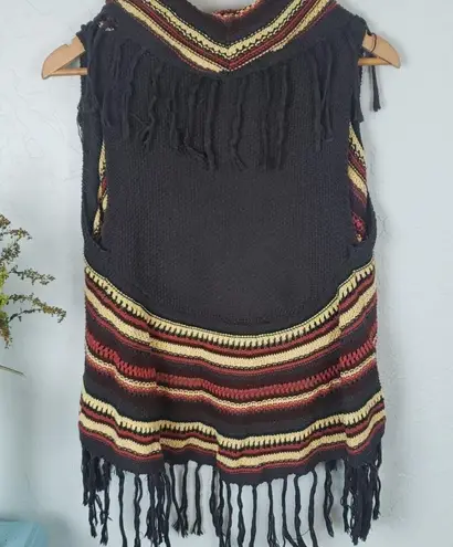 Cecico COPY - multicolored sweater vest with frin…