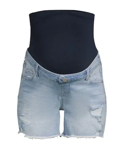 Time & Tru NWT  Women's Maternity Destructed Denim Shorts size: L (12-14)