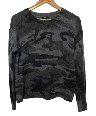 Rails Grey Camo Sweater XXS Fits Like M Long Sleeve Comfy Wool Cashmere Blend