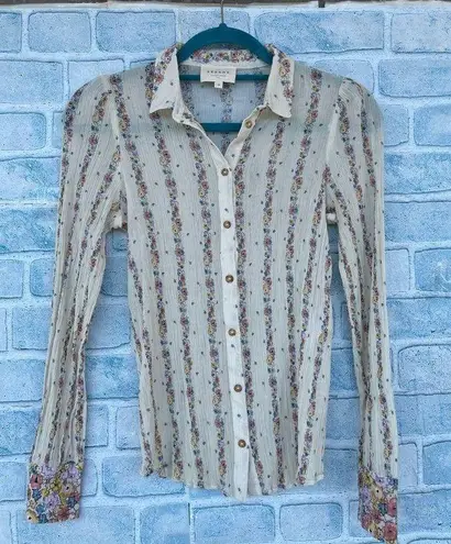 Sézane Sezane Claudio shirt in Los Angeles Flowers size 34/4