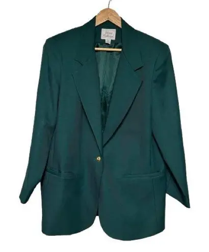 Vintage Classic Collection Plus Size Green Long Length Blazer Jacket Size 16W