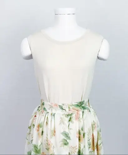 August Silk Vintage Silk-Blend Sleeveless Knit Top in Cream | Size M