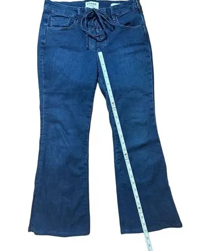 frame denim Frame Le Bell Lace Up Jean In Hayworth High Waist Cropped Flare Jeans Womens Sz