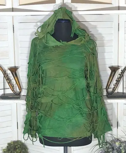 Vintage Y2K Fairy Distressed Vine Hoodie Forest Cosplay Emerald Green Women’s M Size M