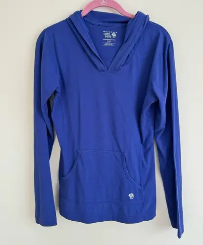 Mountain Hardwear Hooded Lightweight Long Sleeve Indigo Blue Top Size Small
