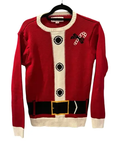 Ugly Christmas Sweater Santa Suit Size Medium Holiday Party Unisex Red Black