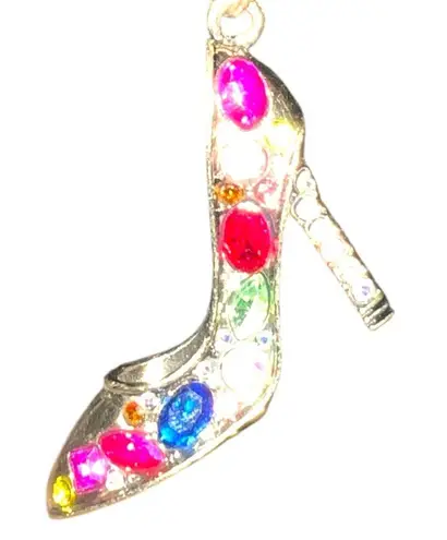 Multicolor High Heel Pendant Necklace and Earrings set. New Red