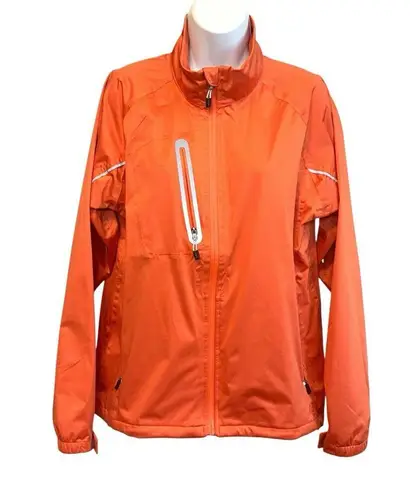 ELEVATE Sport Women’s Orange Reflective Water Repellent Full Zip Jacket #92950 Size M