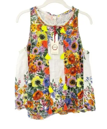 Raga NWT Anthropologie Womens Boho Cottagecore Prairie Floral Tank Top Blouse XS