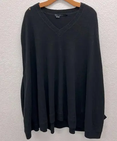 360 Cashmere  Black Shrug Poncho Pullover V Neck XS