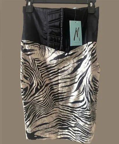 Marciano Womens By Guess Silk Zebra Print Skirt, Size Small NWT Y2K