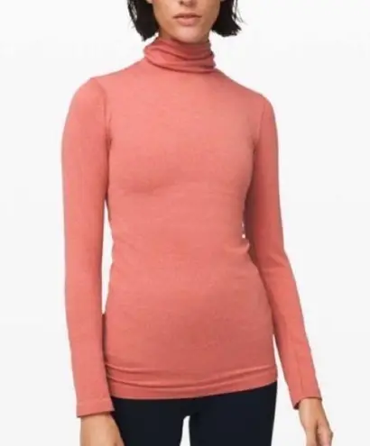 Lululemon  Yin Vibes Pink Turtleneck Compression Top