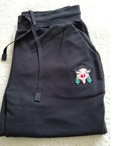 Badgley Mischka French Terry Jogger Pants with Pockets Black Women's Size S