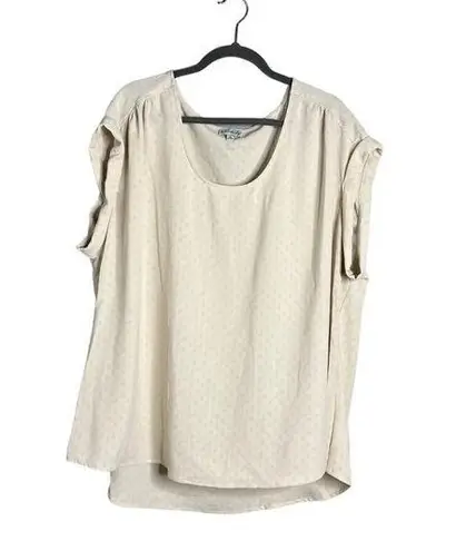 Wonderly NWOT  Cap Sleeve Blouse Flowy Relaxed Fit Cream Plus Size 3X