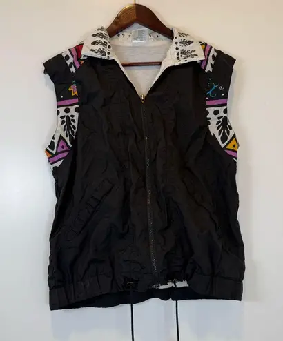 Vintage Prince Black and White Vest with Artistic Patterns Size M