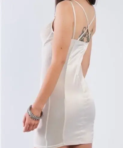 She's So Irresistible NEW Sexy Satin Cream Intimate Wear See Through Lingerie Dress Sz L Tan Size L
