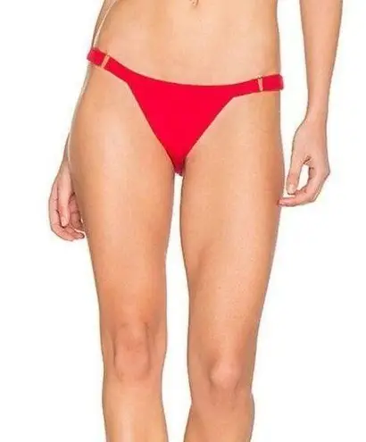 Beach Bunny Revolve Rib Tide Skimpy Bottom in Red, M