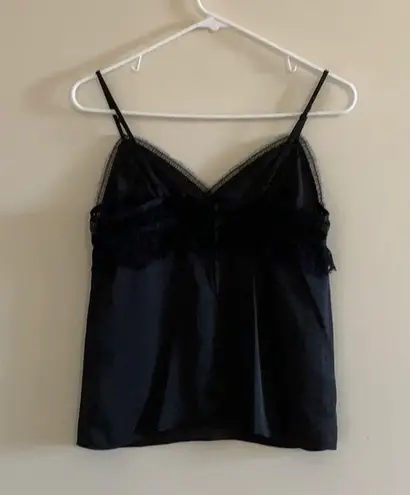 The Kooples NWOT  satin lace trim black cami spaghetti strap top