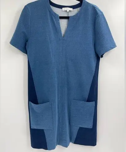 White + Warren Top Blue Cotton Spandex Tunic Dress Size Small