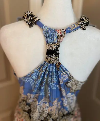 Shoreline halter neck multi print long maxi resortwear dress. Size S/M.