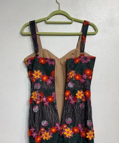 Dress the Population Floral 3D Embroidered Midi Sheath Dress Sz XS NWOT