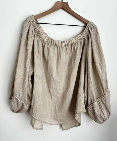 One Teaspoon One x  Oakwood Off the Shoulder Top balloon sleeve Western S