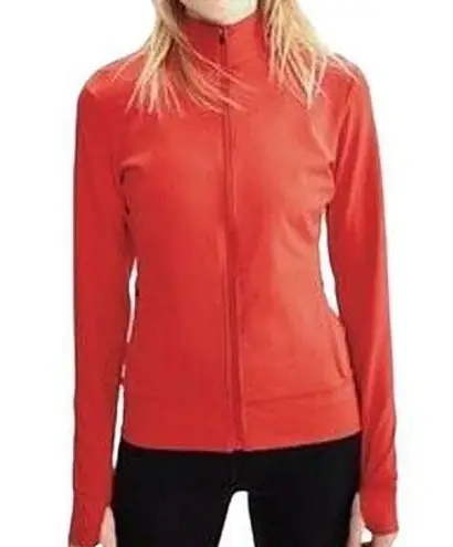 Lole Essential Up Jacket Full Zip Long Sleeve Mock Neck Zipper Pocket Red XS