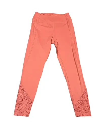 PINK Sport Coral Lace Panel Leggings – Size M Orange Size M