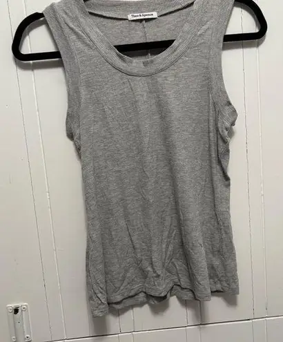 Gray Sleeveless Muscle Tee with Crew Neck