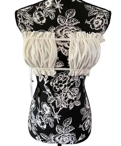 Princess Polly Nwt  Annabelle Ruffle Bandeau Bikini Top Swimwear Beach Vacation T