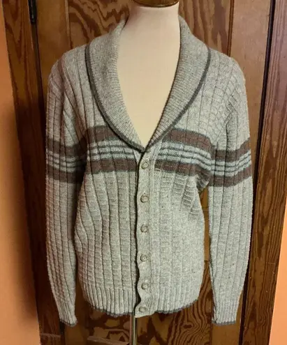 Vintage 70s striped grandpa cardigan Size XL