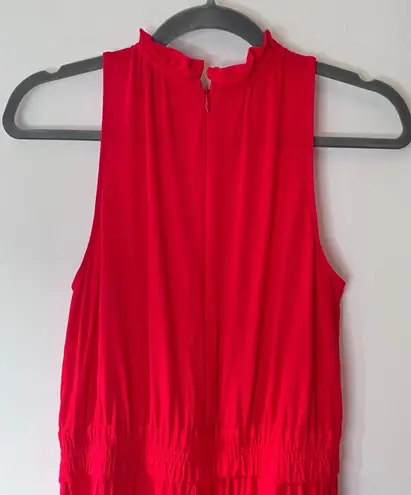 Chelsea28 Nordstrom Ruffle Neck Wide Leg Jumpsuit Red Party Holiday Cocktail