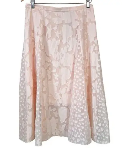 Reiss Chloe Floral Burnout Pleat Midi Skirt