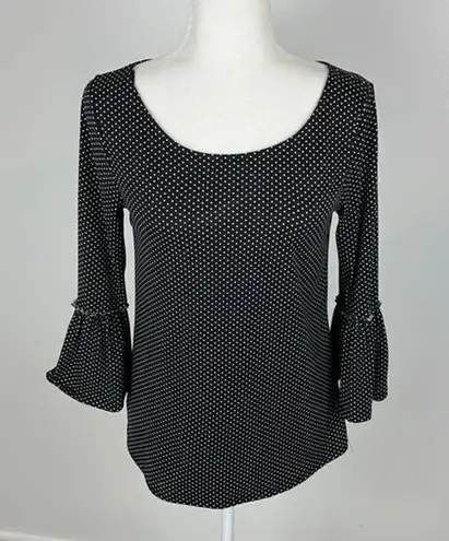 Nine Britton  Black & White Polka Dot Blouse Size Small