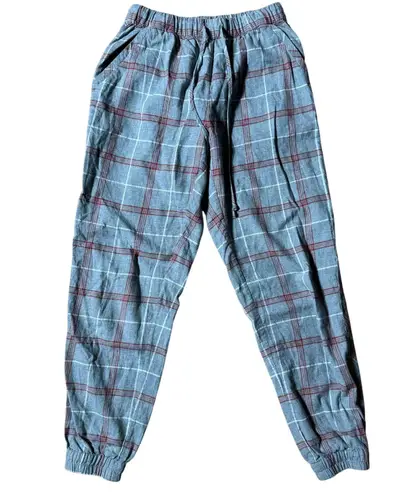 Faherty Women’s Flannel Plaid Pants Gray Red Lounge Pajama Bottoms Size S Cozy