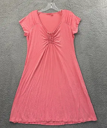 Fresh Produce Emma Dress Pink Beach Stretch Ruched Vacation Women's Medium