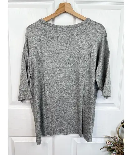 Workshop Republic Clothing WORKSHOP Republic Size XS Heather Grey Pearl Soft Knit Top Athleisure Casual
