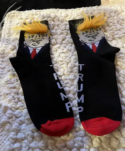 Unisex Americana Donald Trump Orange Hair Navy Red Funny Socks Long Crew Socks Multiple