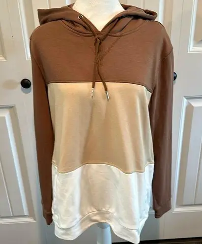 Wanna B  Small Neutral Color-block Hoodie NWT