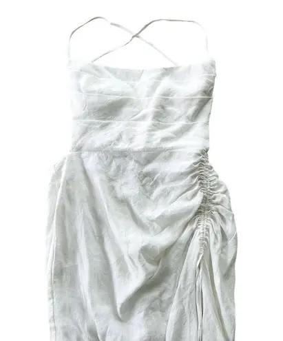Rumer LouLou Maxi Dress White Linen NEW Size Medium $289 Wedding Beach Grad Prom